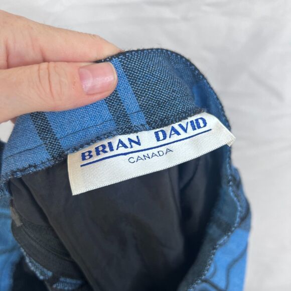 VTG Brian David Canada Tartan Plaid Skirt Blue Black Wool Blend Size Small - Picture 5 of 6